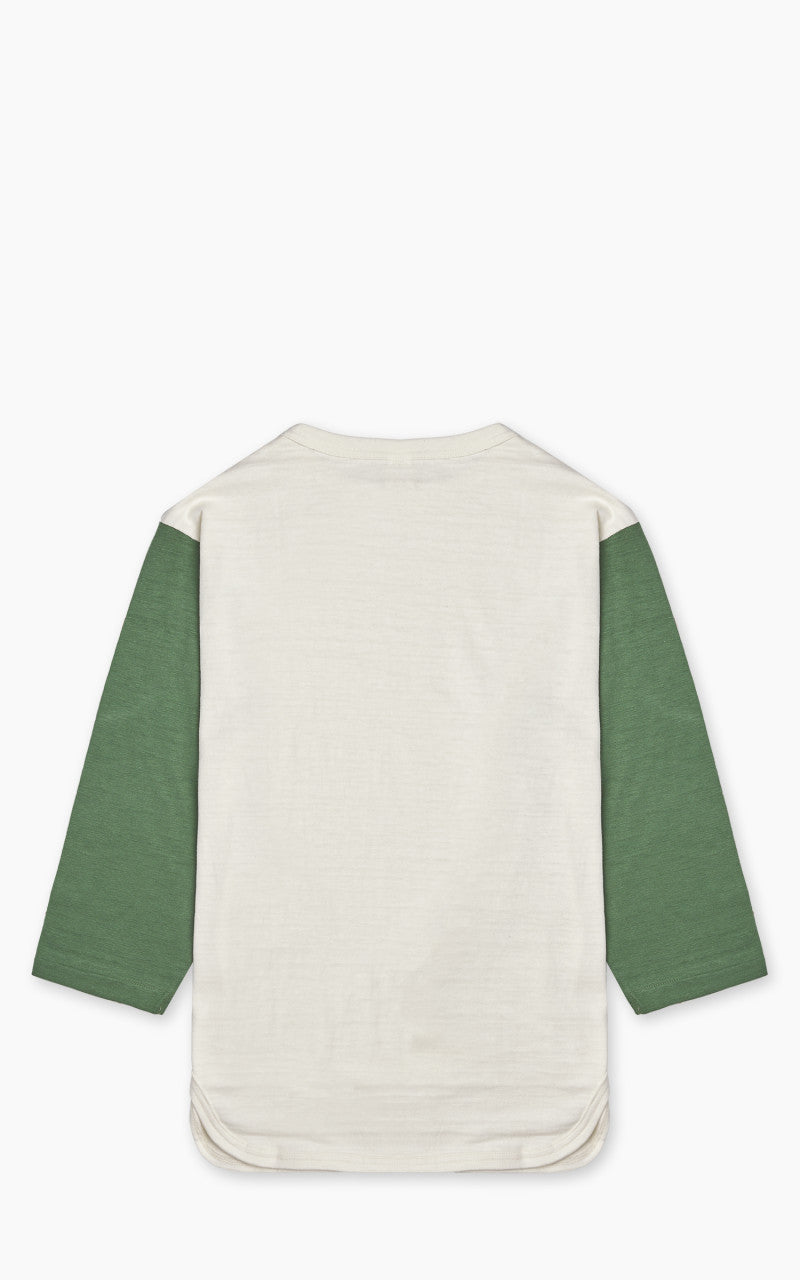 Warehouse & Co. Lot 4800 Three Quarter Baseball T-Shirt Cream/Light Green