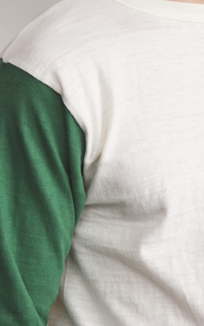 Warehouse & Co. Lot 4800 Three Quarter Baseball T-Shirt Cream/Light Green