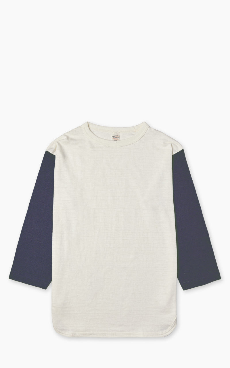 Warehouse & Co. Lot 4800 Three Quarter Baseball T-Shirt Cream/Navy