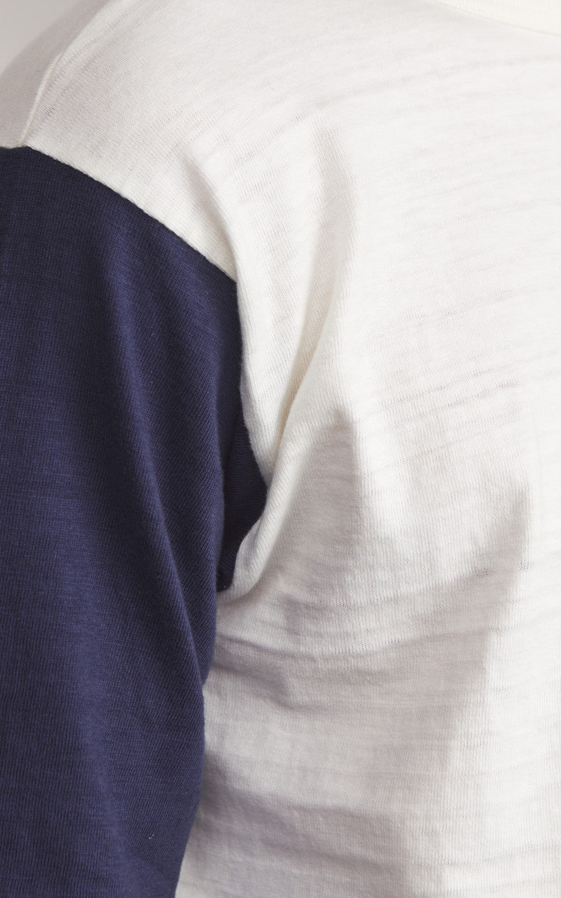 Warehouse & Co. Lot 4800 Three Quarter Baseball T-Shirt Cream/Navy