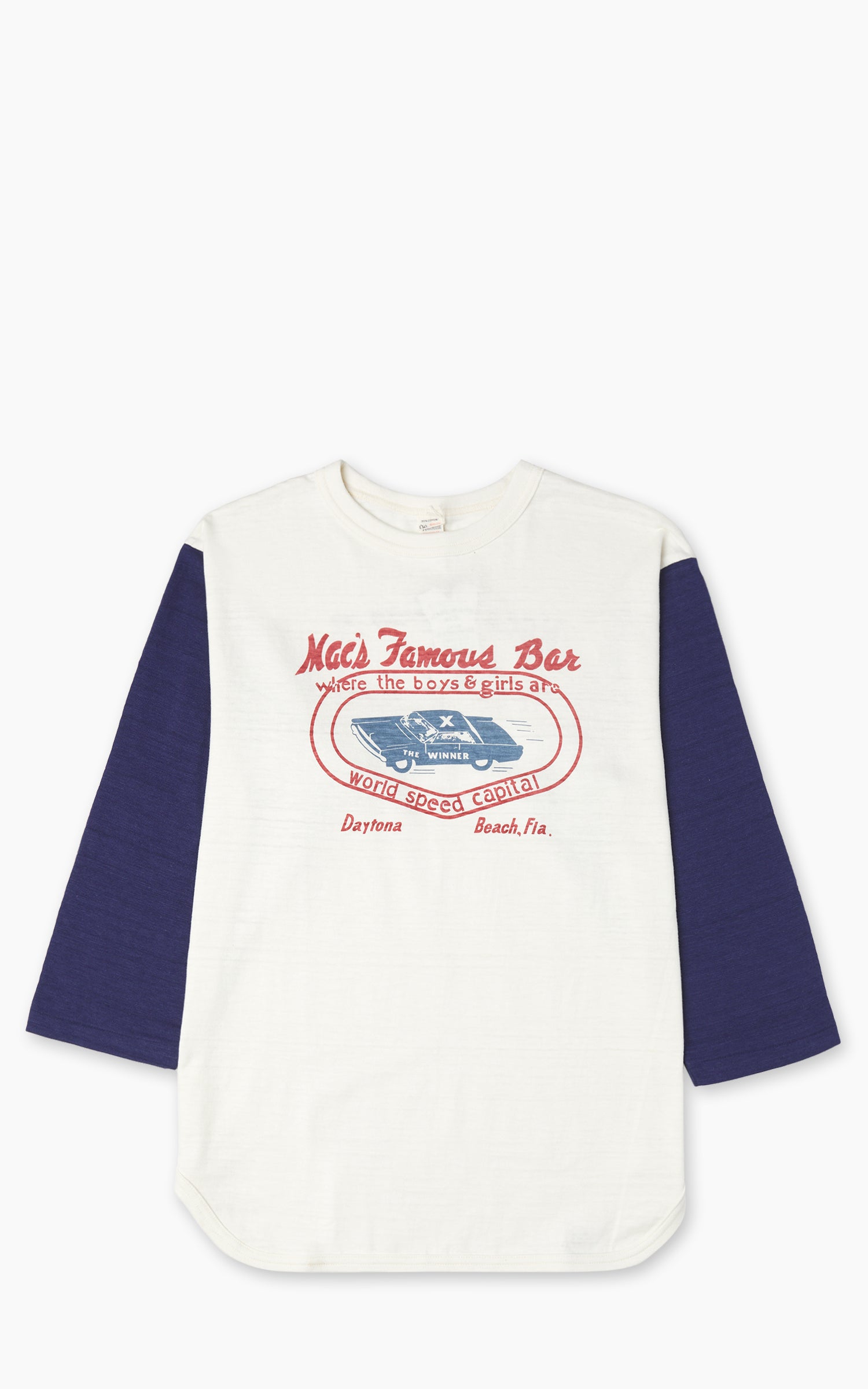 Warehouse & Co. Lot 4800 3/4 Sleeve Baseball Tee MAC's FAMOUS BAR Cream/Navy