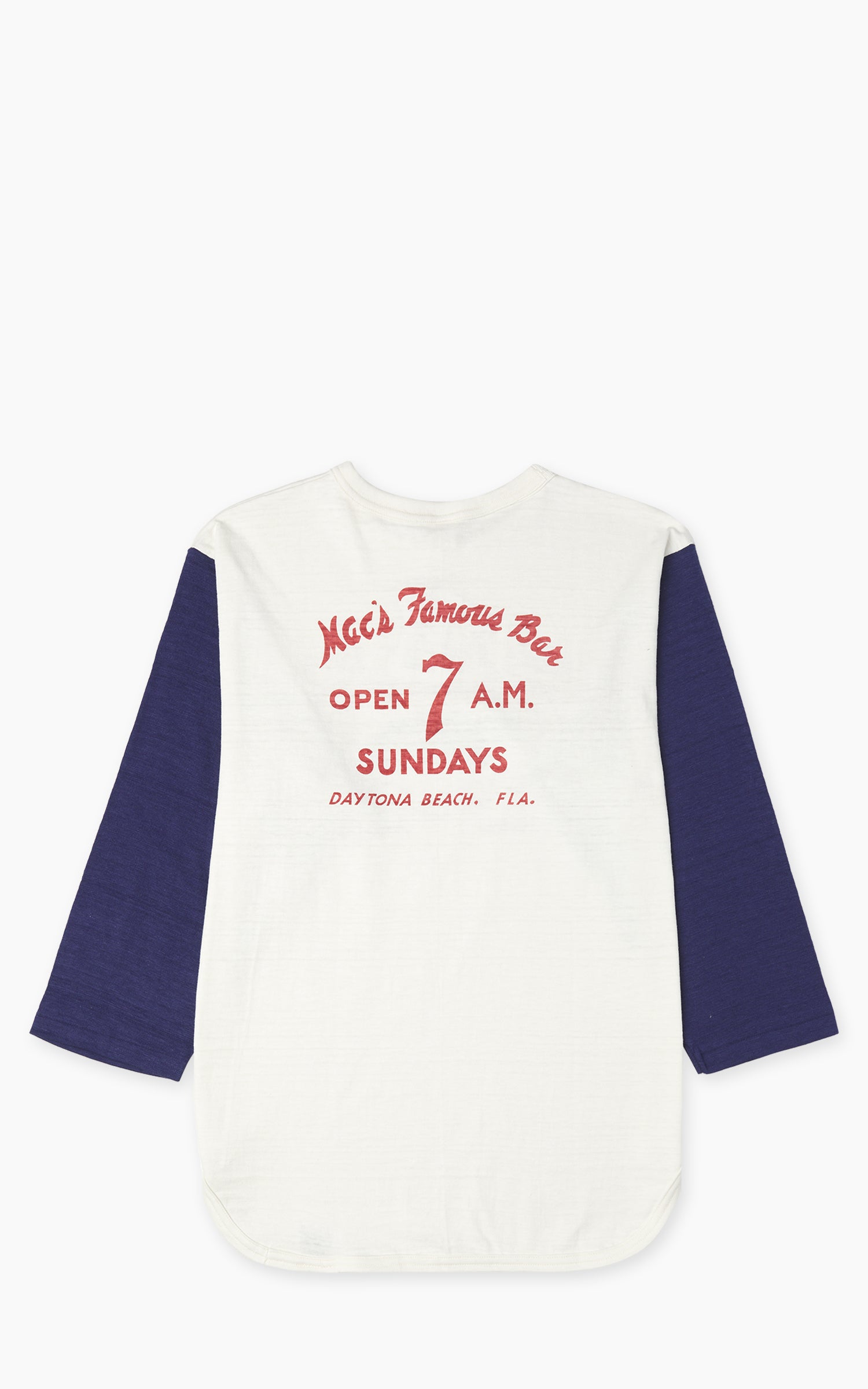 Warehouse & Co. Lot 4800 3/4 Sleeve Baseball Tee MAC's FAMOUS BAR Cream/Navy