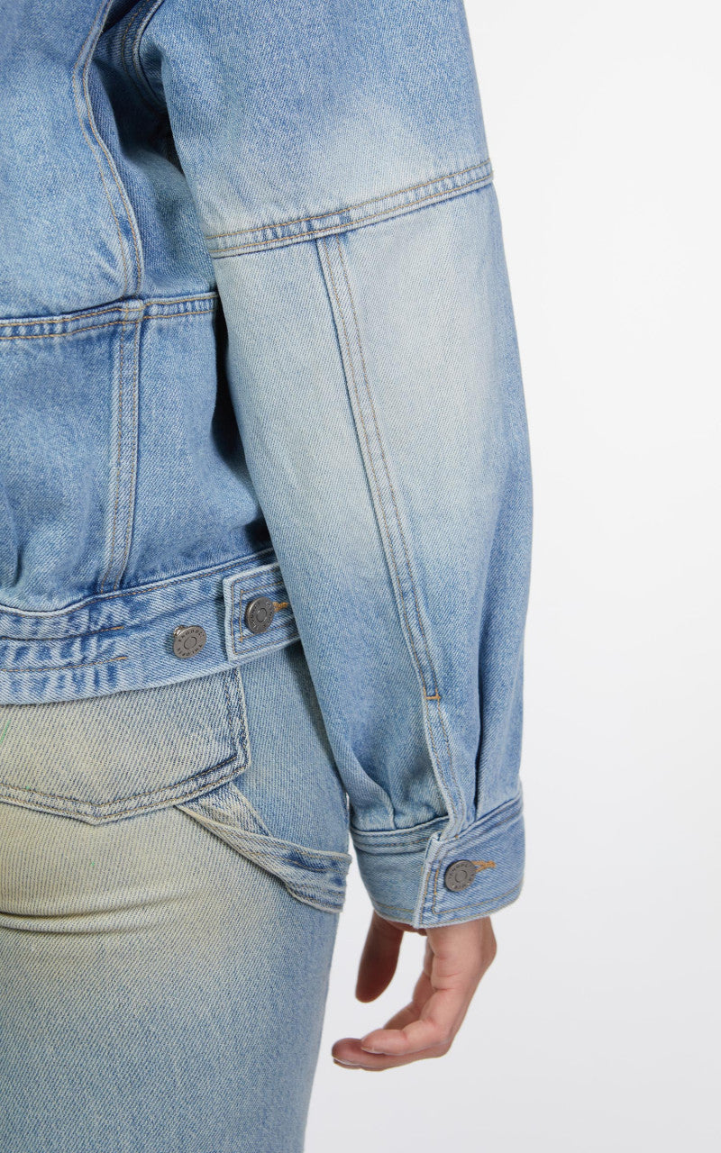 TheOpen Product Washed Denim Bomber Jacket Blue