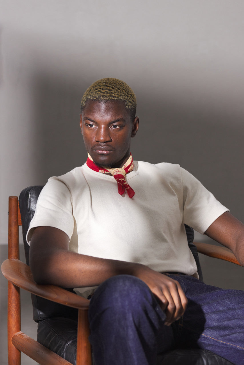 Wonder Looper Double Heavyweight Crewneck T-Shirt Ecru