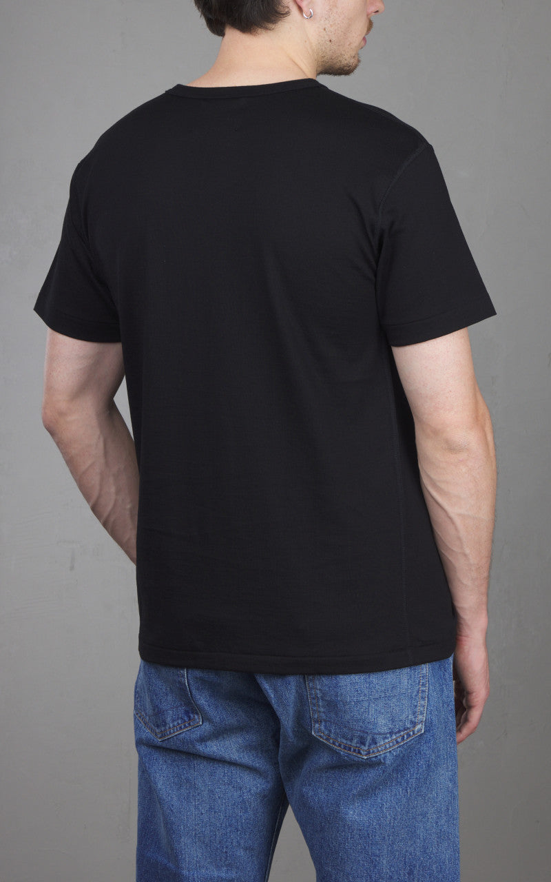 Wonder Looper Ultimate Pima Tsuriami Crewneck T-Shirt Schwarz