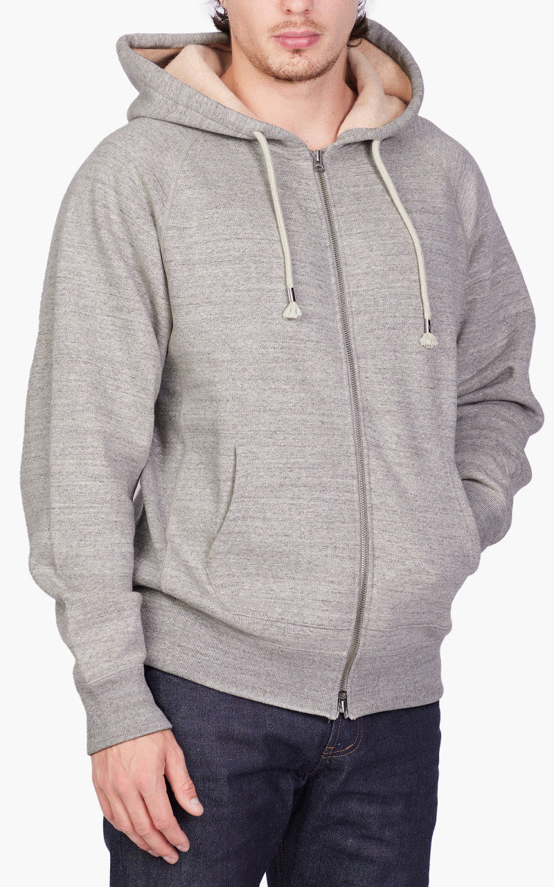 Wonder Looper Zip Hoodie Fleeced Foxfibre® Heather Grau