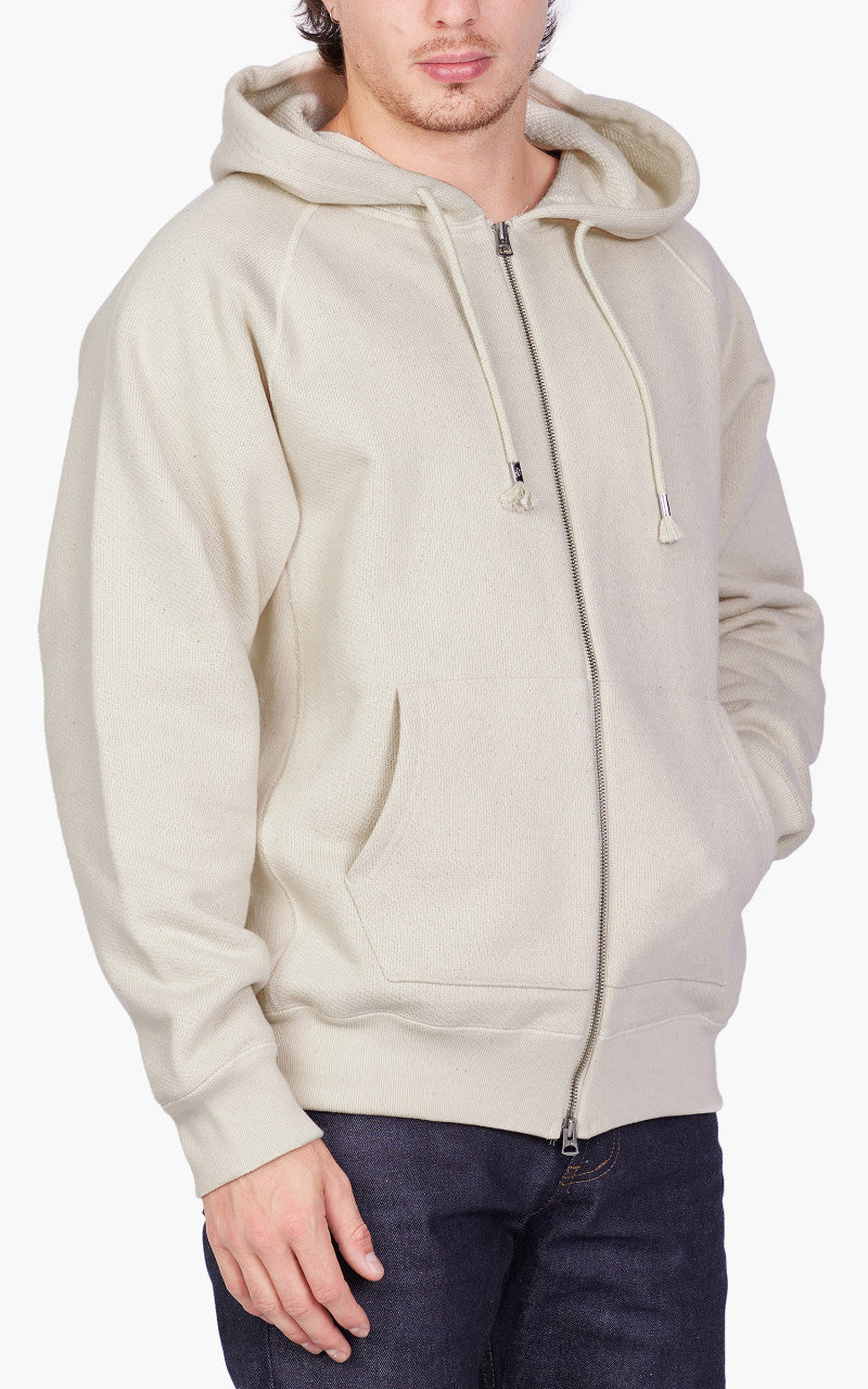 Wonder Looper Zip Hoodie Double Heavyweight French Terry Ecru