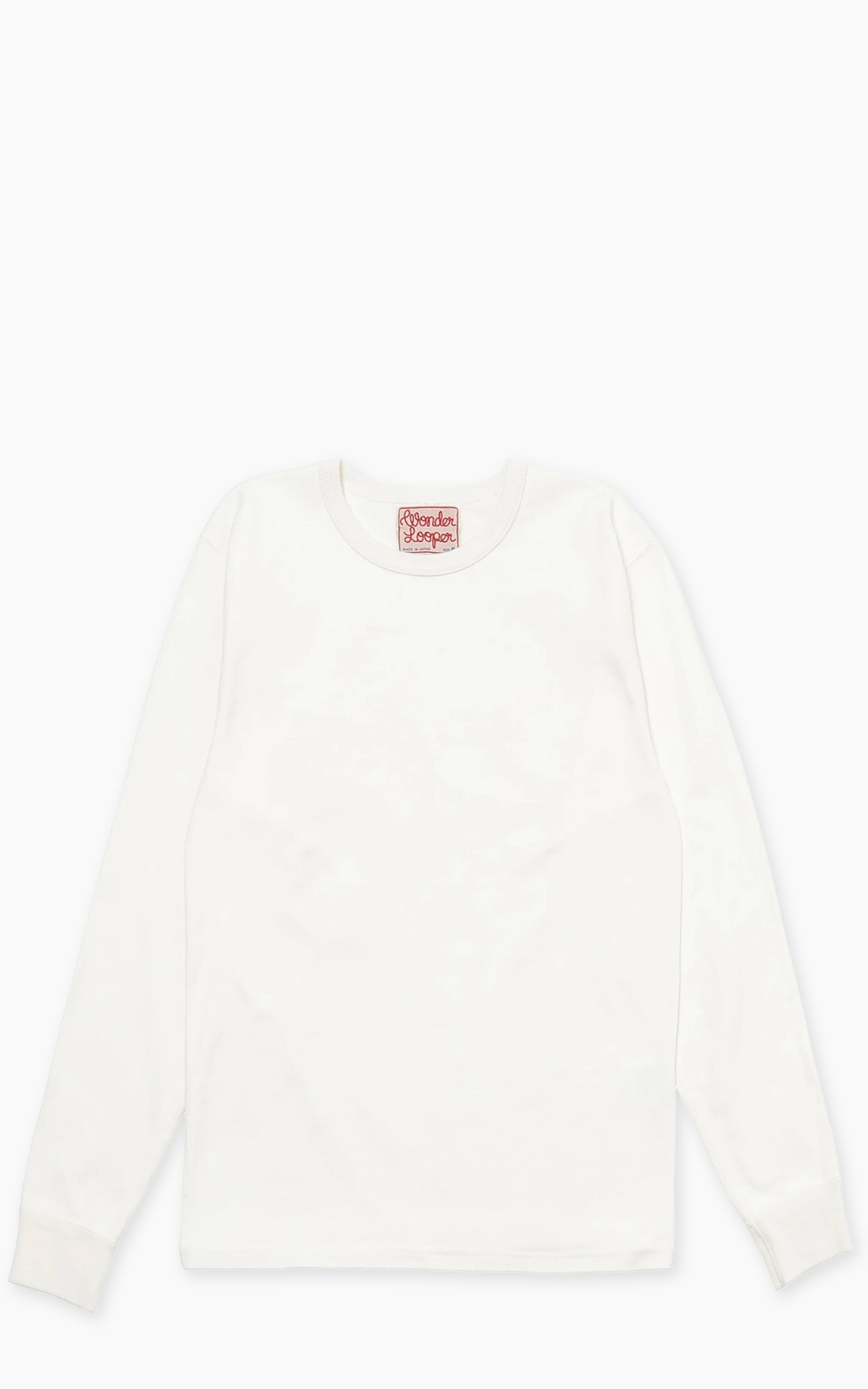 Wonder Looper Double Heavyweight Longsleeve T-Shirt White