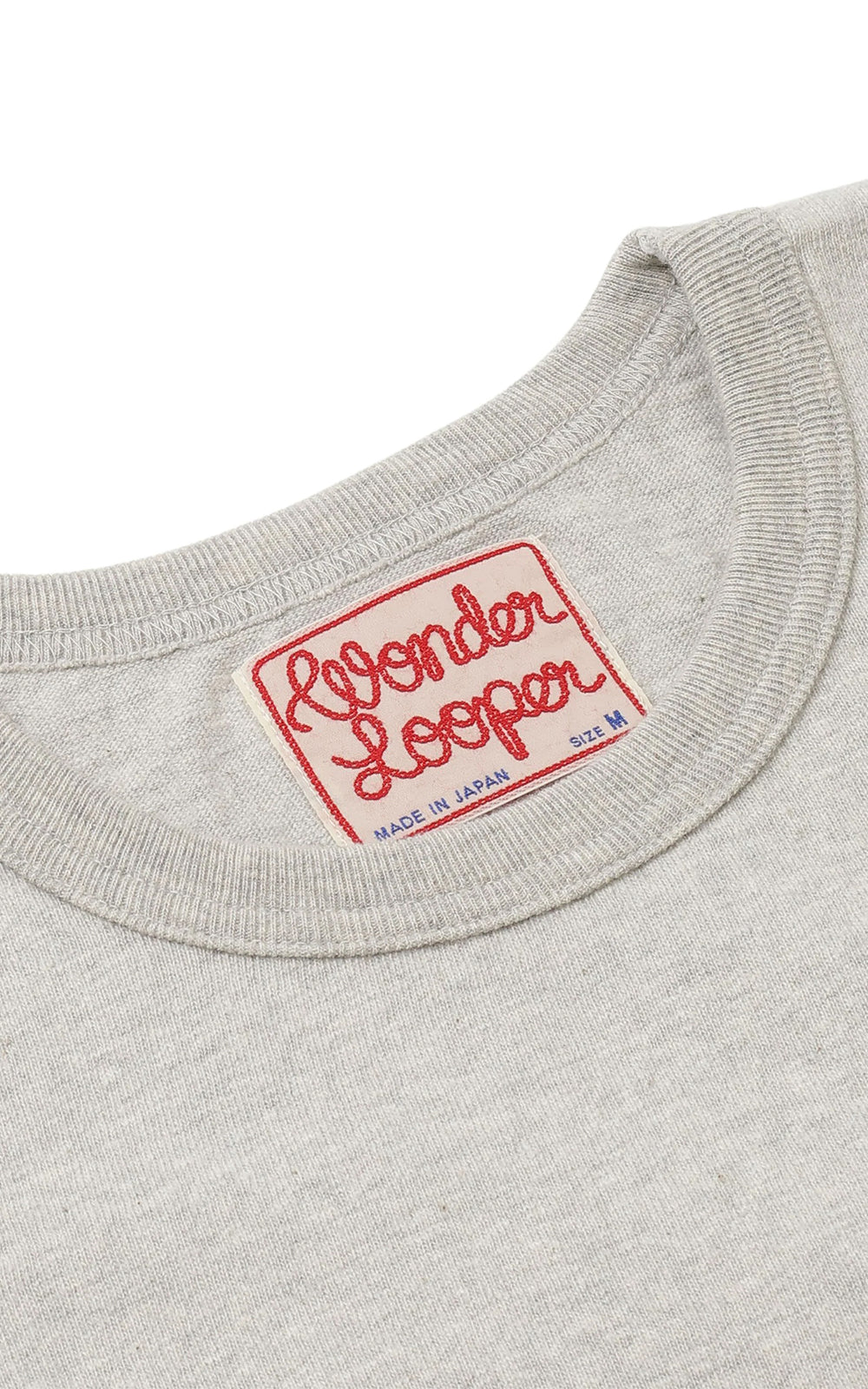 Wonder Looper ELS Recycled Cotton Slub T-Shirt Hellgrau meliert