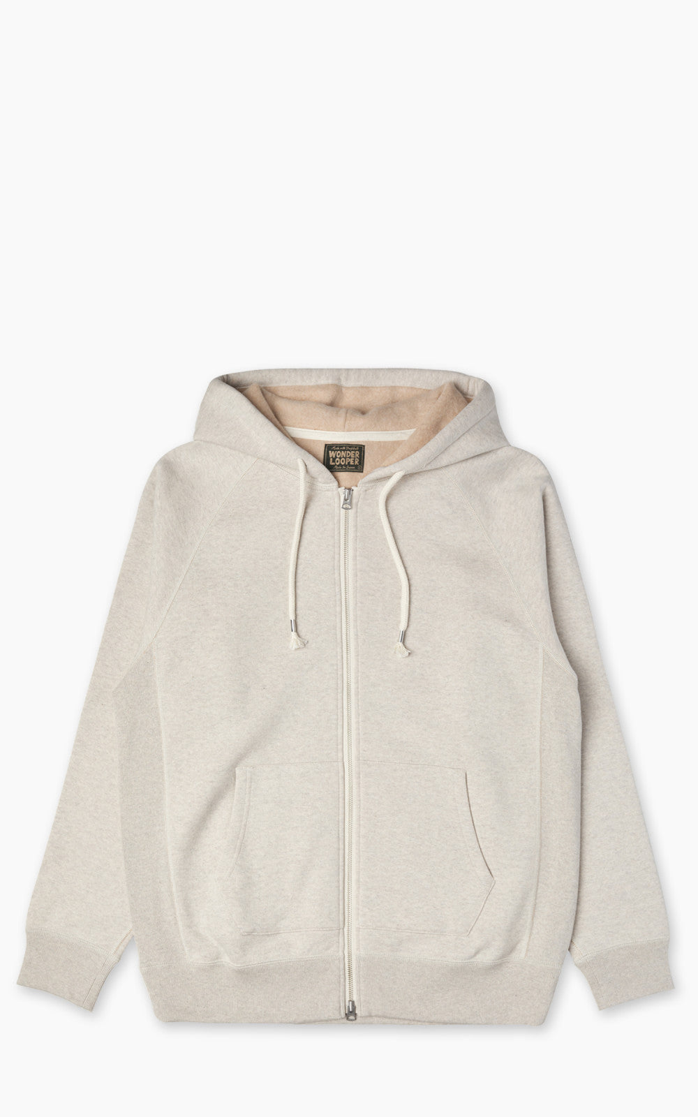 Wonder Looper Zip Hoodie Fleeced Foxfibre® Oatmeal