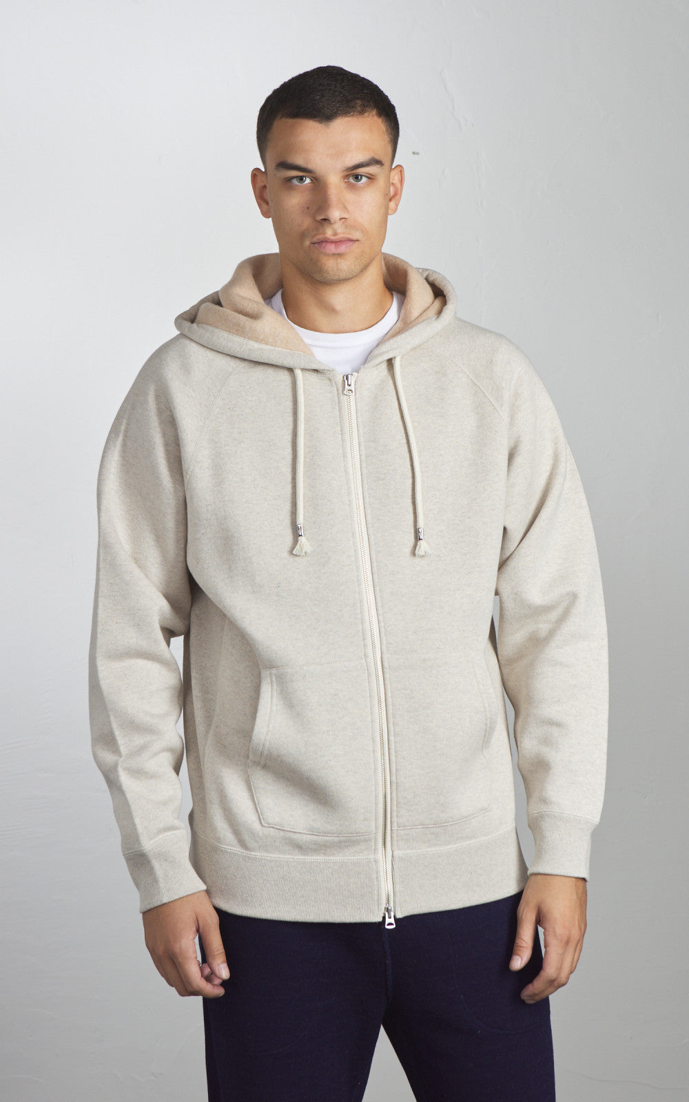 Wonder Looper Zip Hoodie Fleeced Foxfibre® Oatmeal