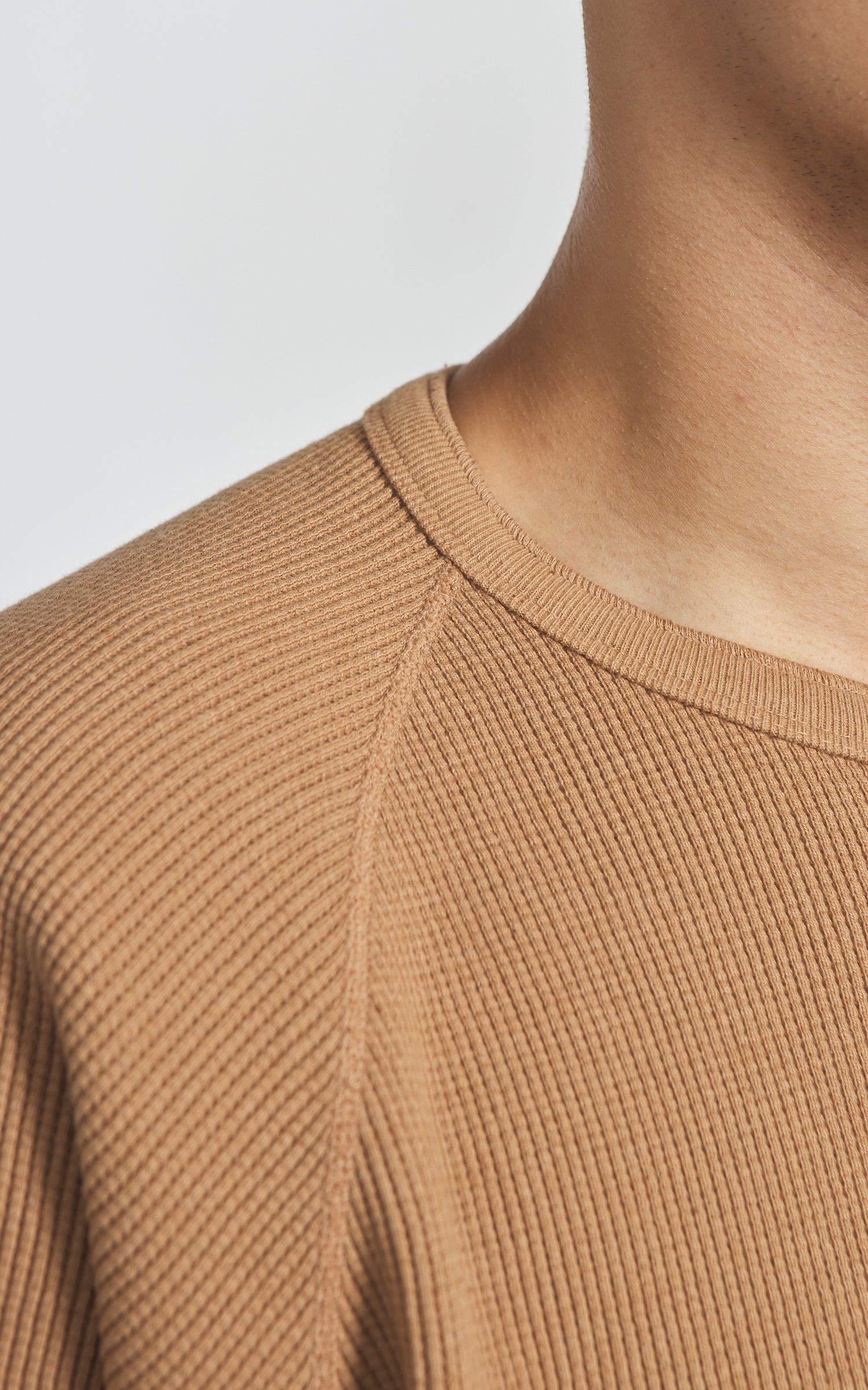 Wonder Looper Henley Foxfibre® Heavyweight Waffle Coyote 70 Brown