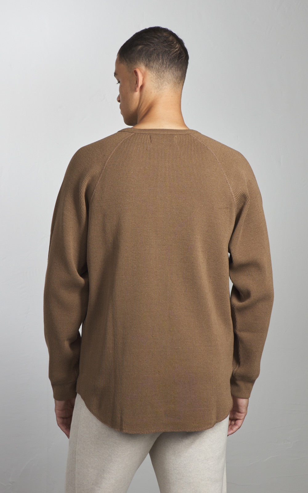 Wonder Looper Henley Iron Mordant Foxfibre® Heavyweight Waffle