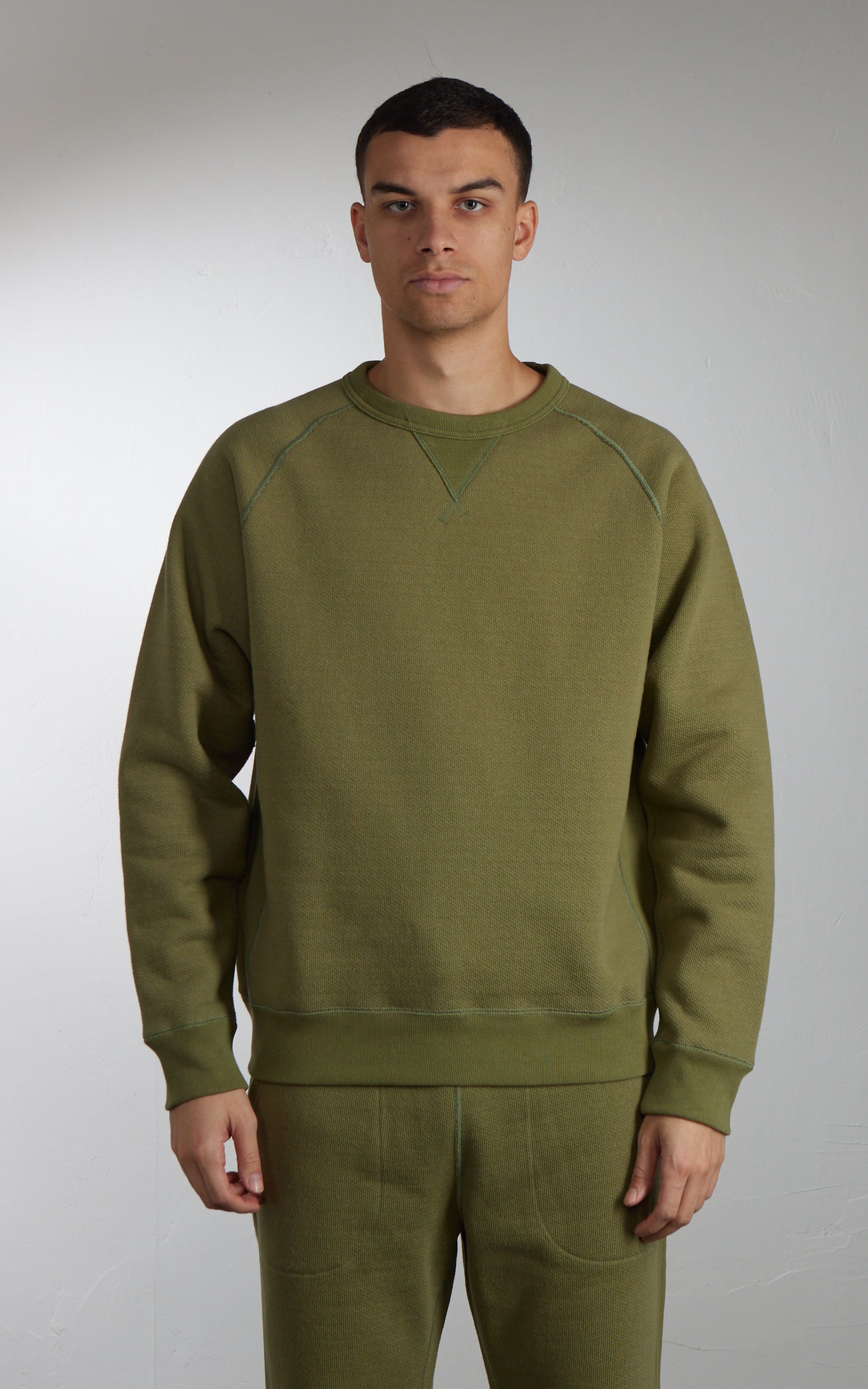 Wonder Looper Pullover Crewneck Double Heavyweight French Terry Sage