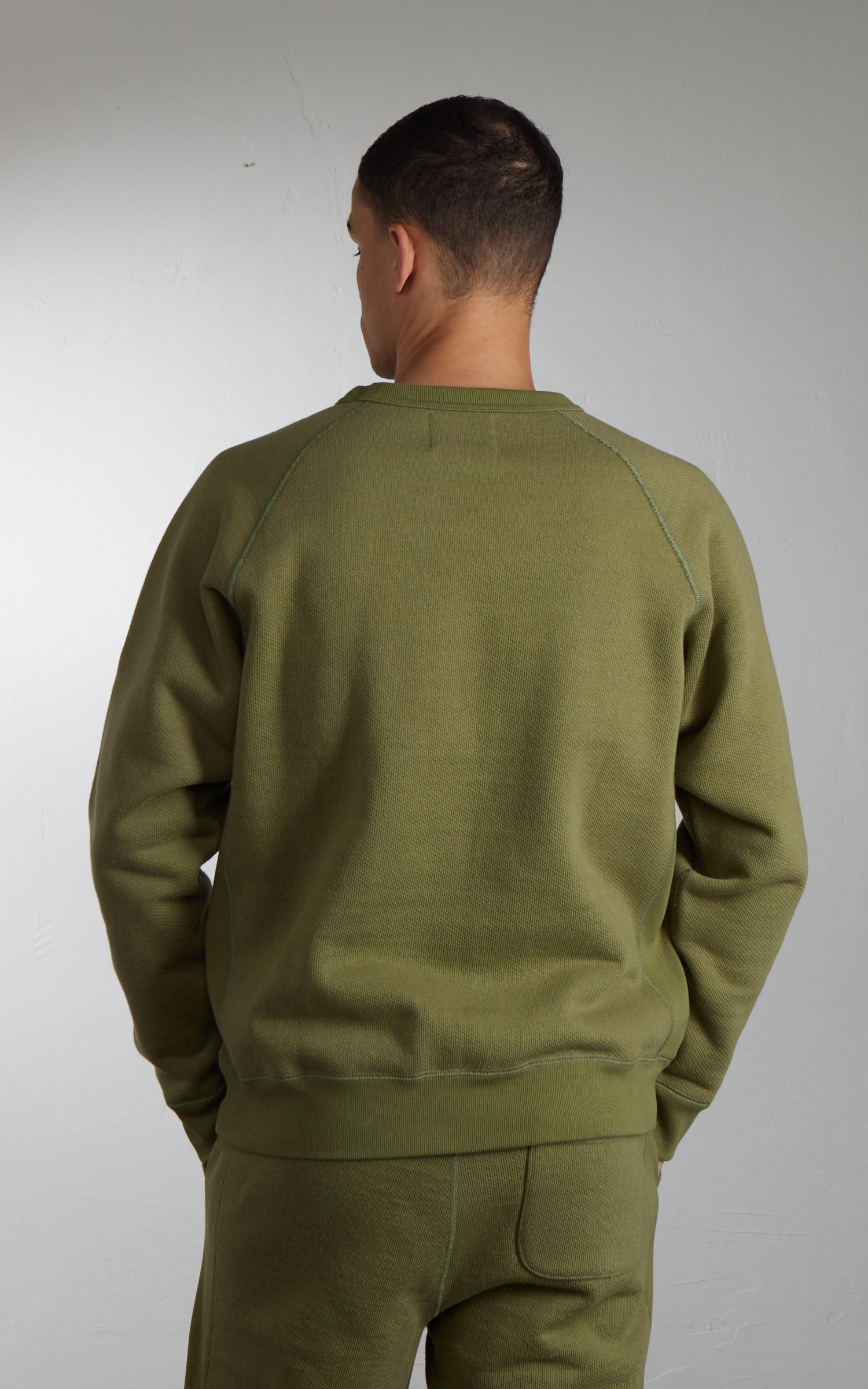 Wonder Looper Pullover Crewneck Double Heavyweight French Terry Sage