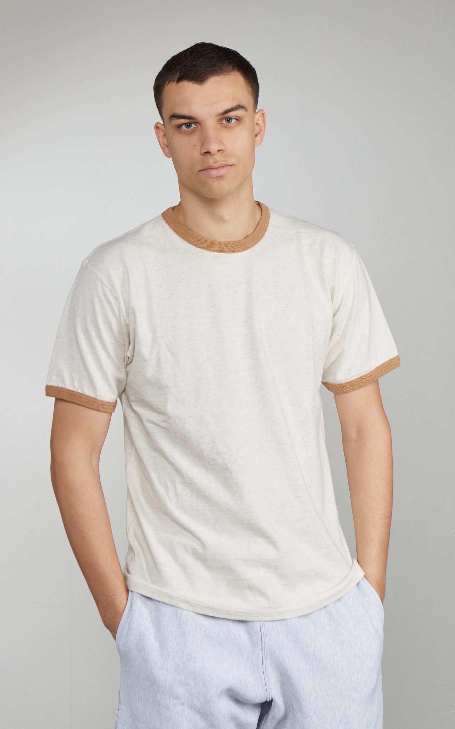 Wonder Looper Recycled Cotton Foxfibre® Ringer T Sand