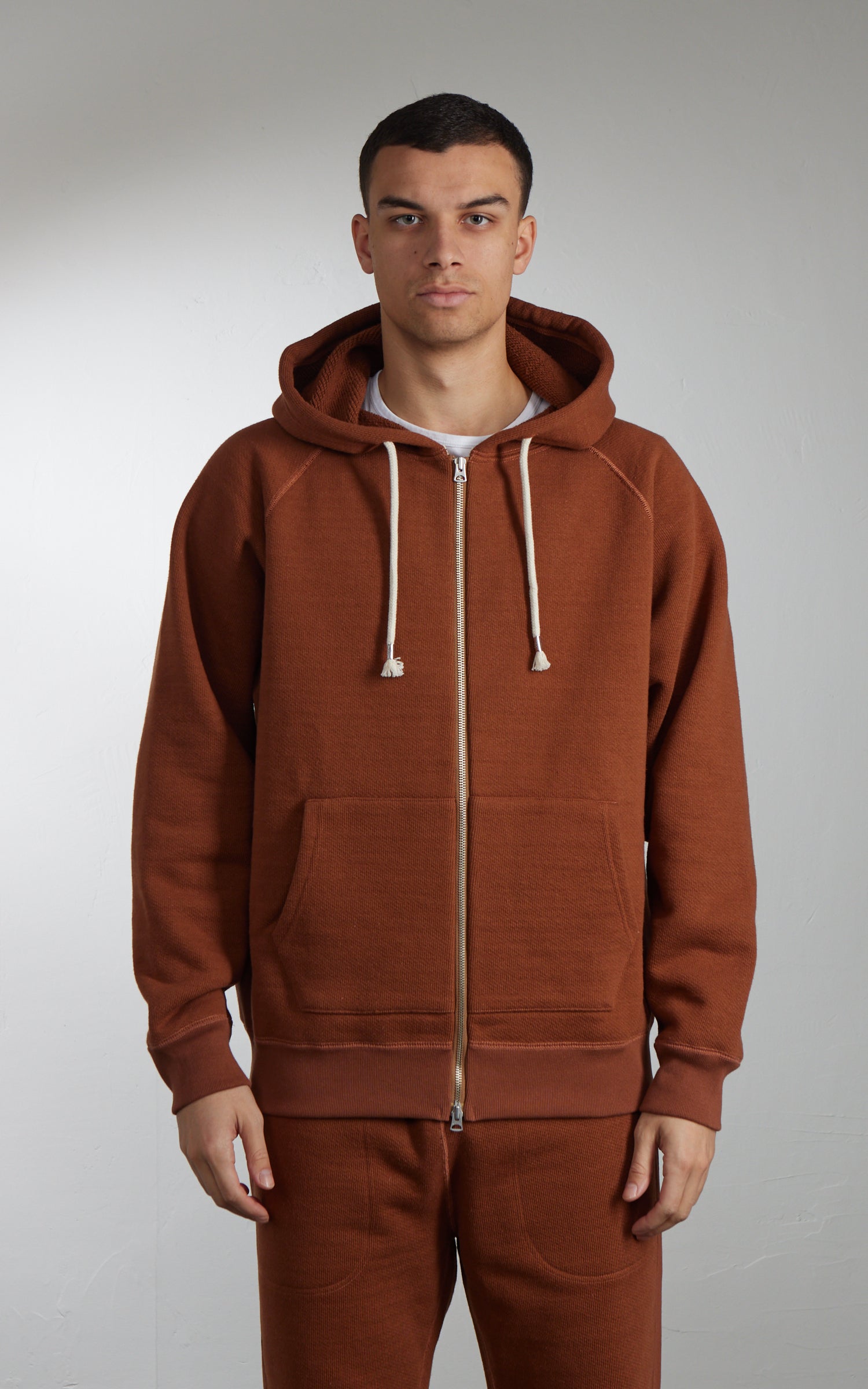 Wonder Looper Zip Hoodie Double Heavyweight French Terry Rust