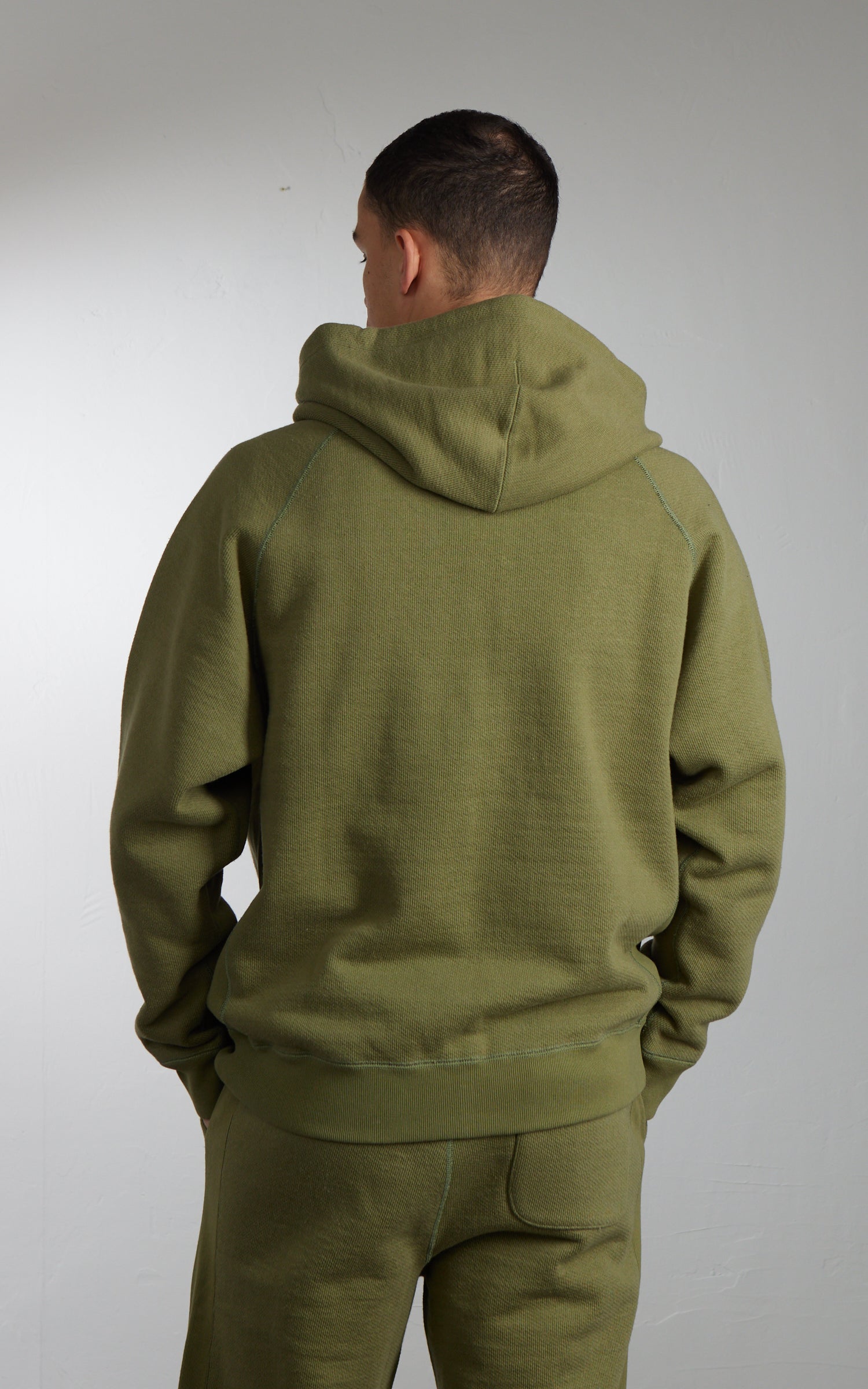 Wonder Looper Zip Hoodie Double Heavyweight French Terry Sage