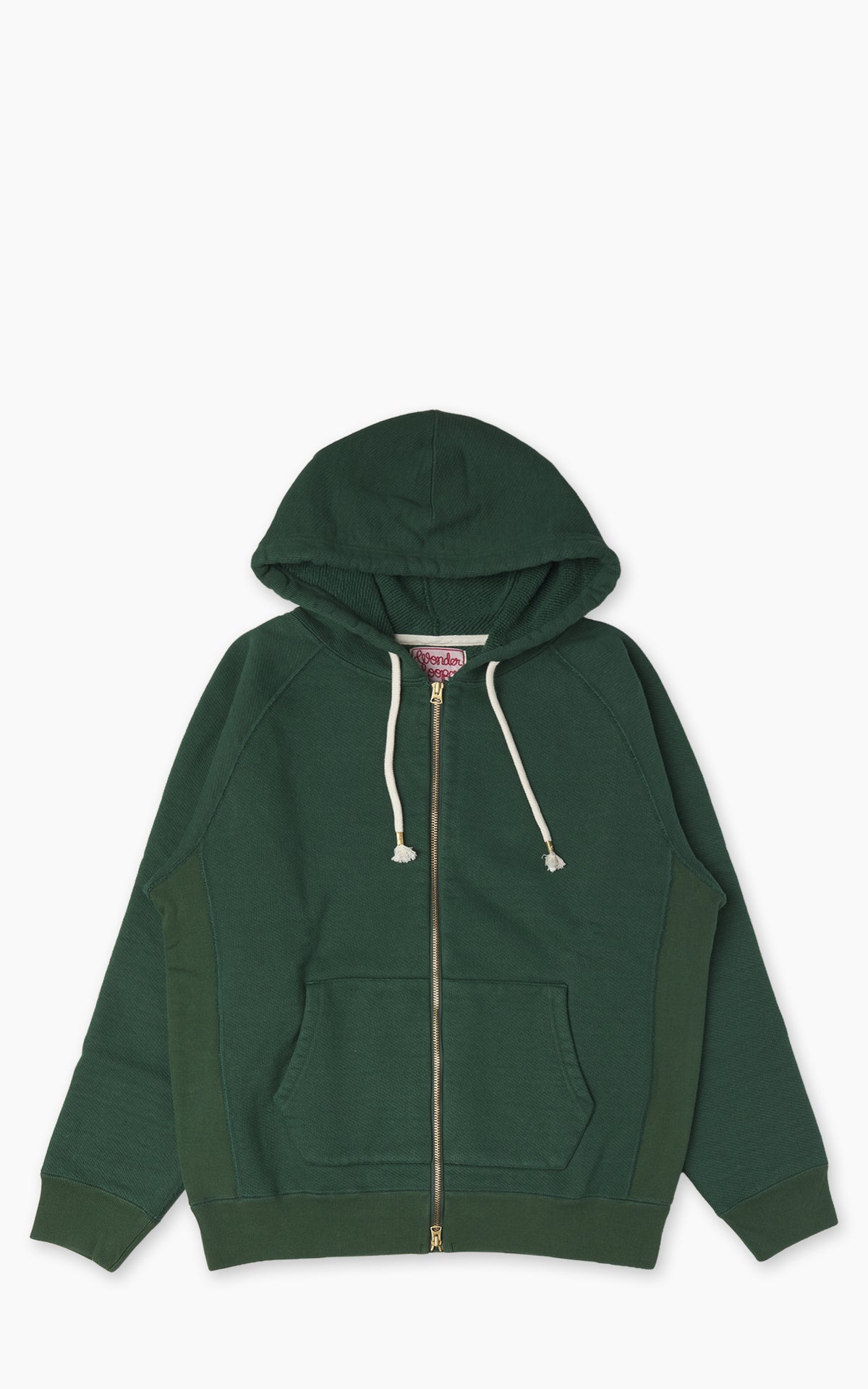 Wonder Looper Zip Hoodie Double Heavyweight French Terry Racing Green