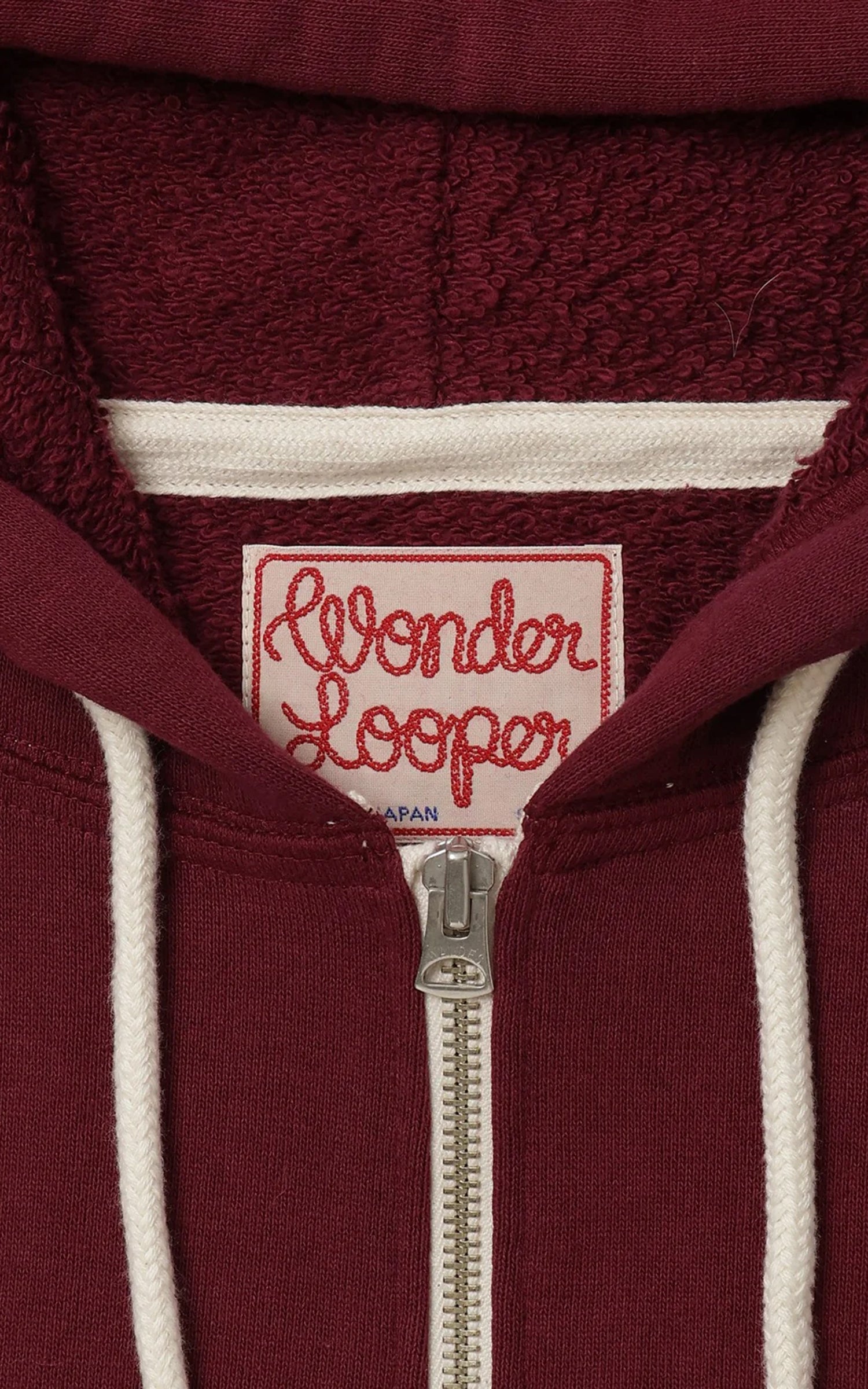 Wonder Looper Zip Hoodie Super Looper French Terry Burgundy