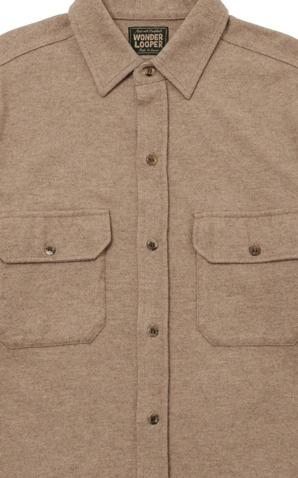 Wonder Looper Foxfibre® Yak Blend Knit Flannel Field Shirt Ash