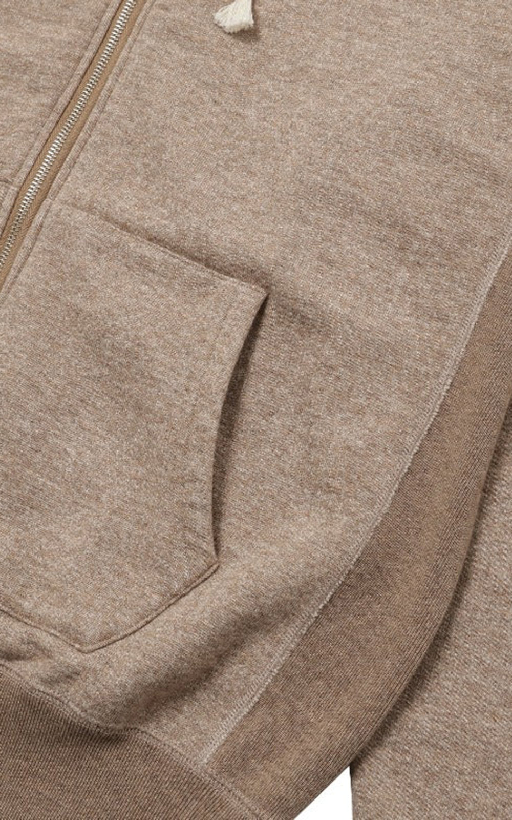 Wonder Looper Foxfibre® Yak Blend French Terry Zip Hoodie Ash