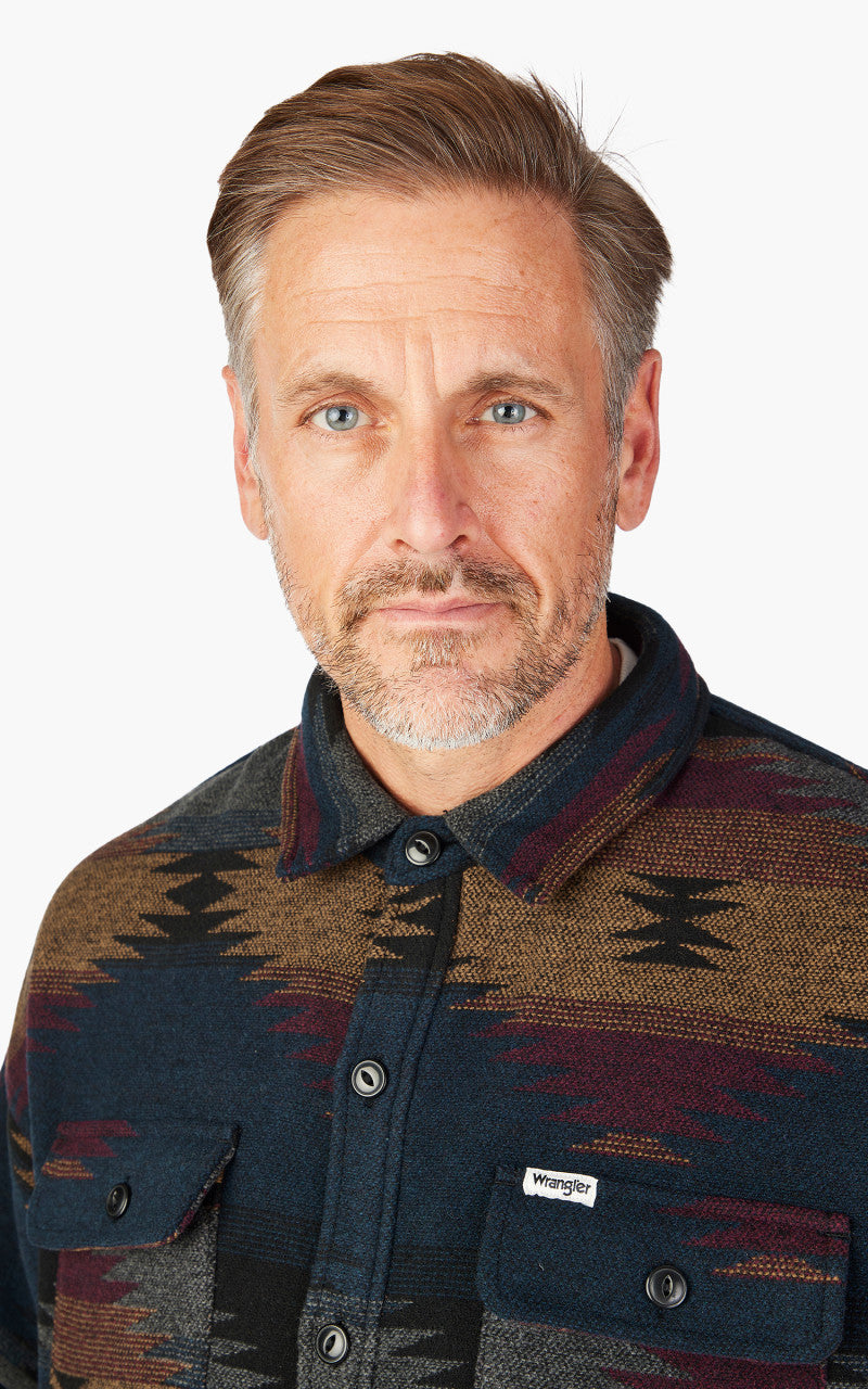 Wrangler Overshirt Leder Braun