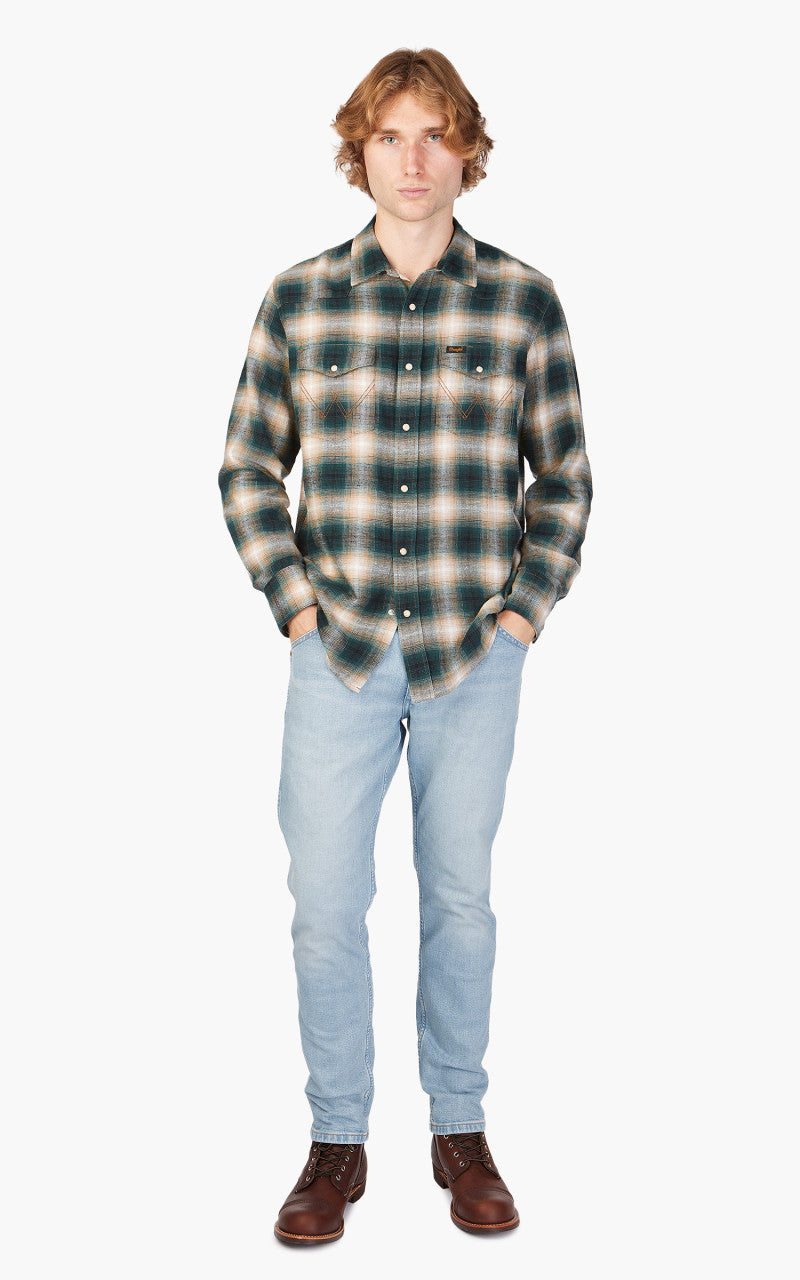 Wrangler L/S Western Shirt Dark Matcha
