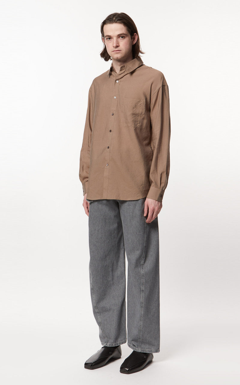Lemaire Regular Collar L/S Shirt Cappucino