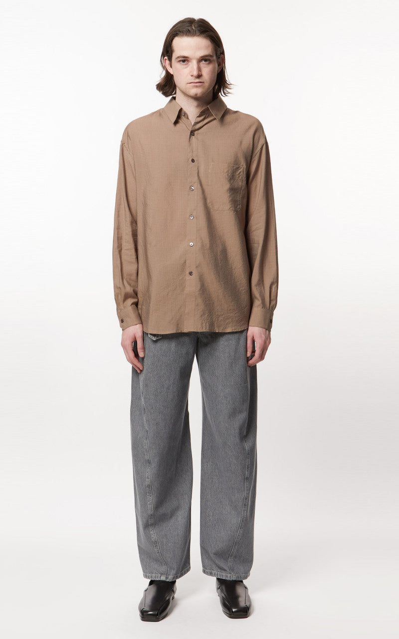 Lemaire Regular Collar L/S Shirt Cappucino