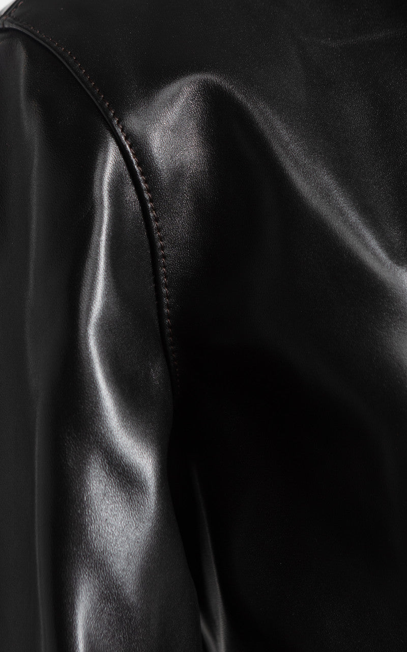 Y'2 Leather PR-65 Vintage Horsehide Light Single Riders Leather Jacket Black