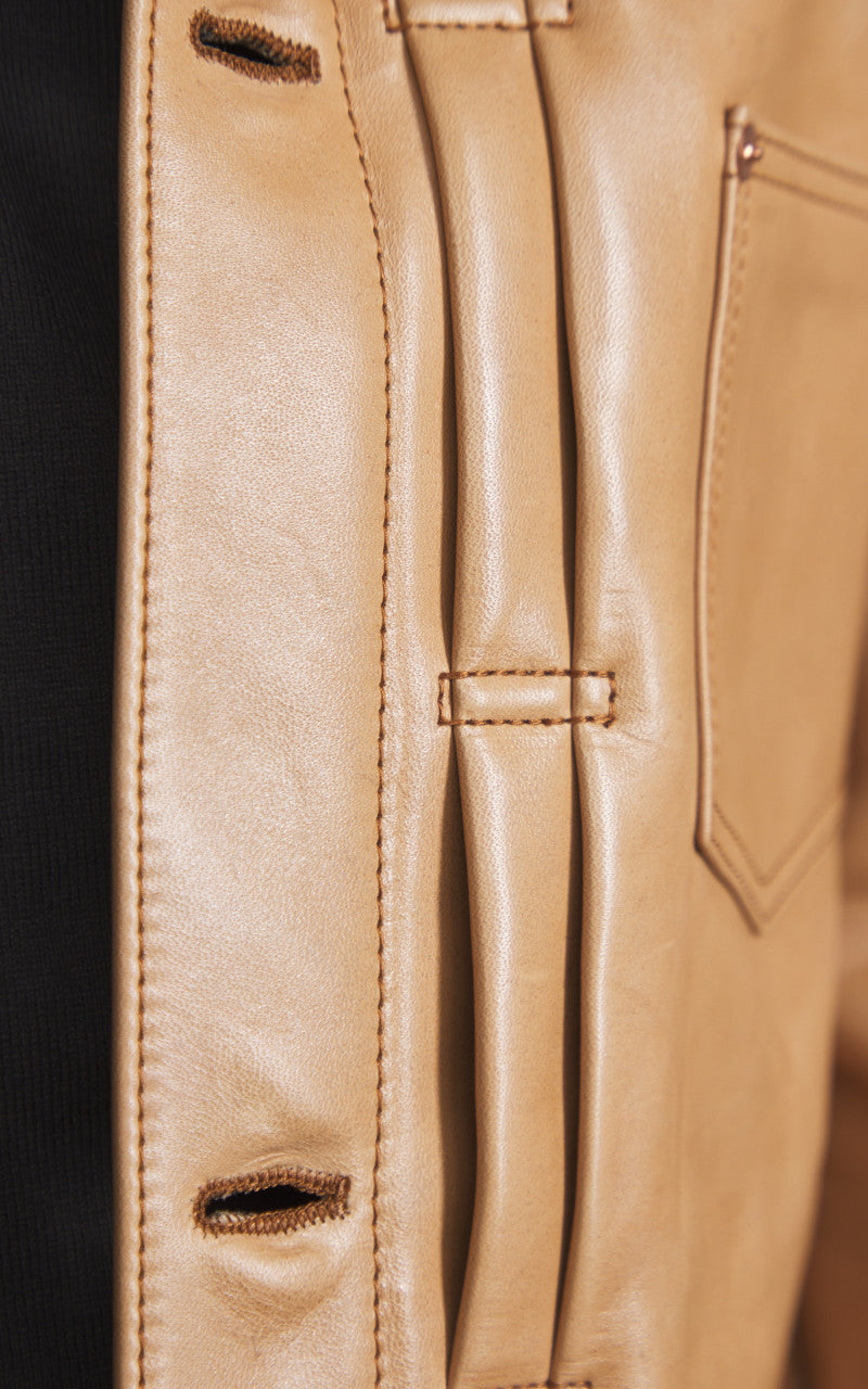 Y'2 Leather KB-140-T Horsehide Type I Leather Jacket Persimmon Dyed Kakishibu