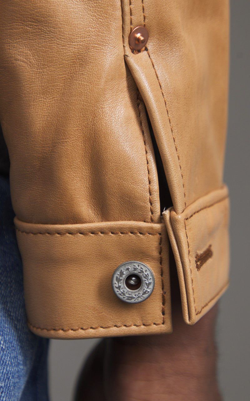 Y'2 Leather KB-140-T Horsehide Type I Leather Jacket Persimmon Dyed Kakishibu