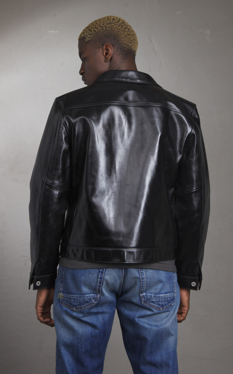 Y'2 Leather LB-140 Horsehide Aniline Type I Leather Jacket Black