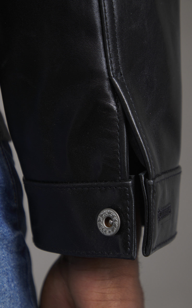 Y'2 Leather LB-140 Horsehide Aniline Type I Leather Jacket Black