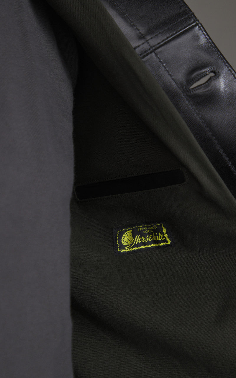 Y'2 Leather LB-140 Horsehide Aniline Type I Leather Jacket Black