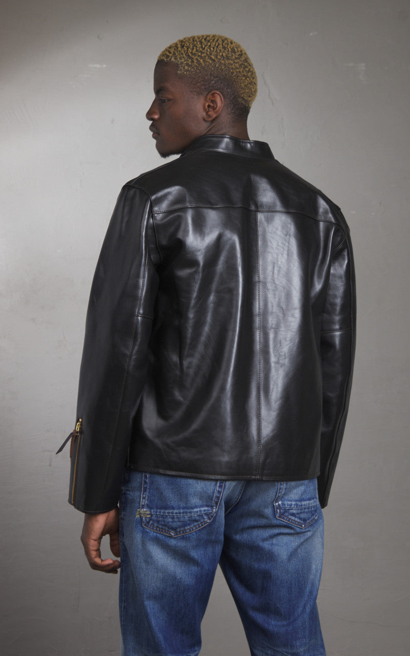 Y'2 Leather PR-64 Vintage Horsehide Single Riders Leather Jacket Black