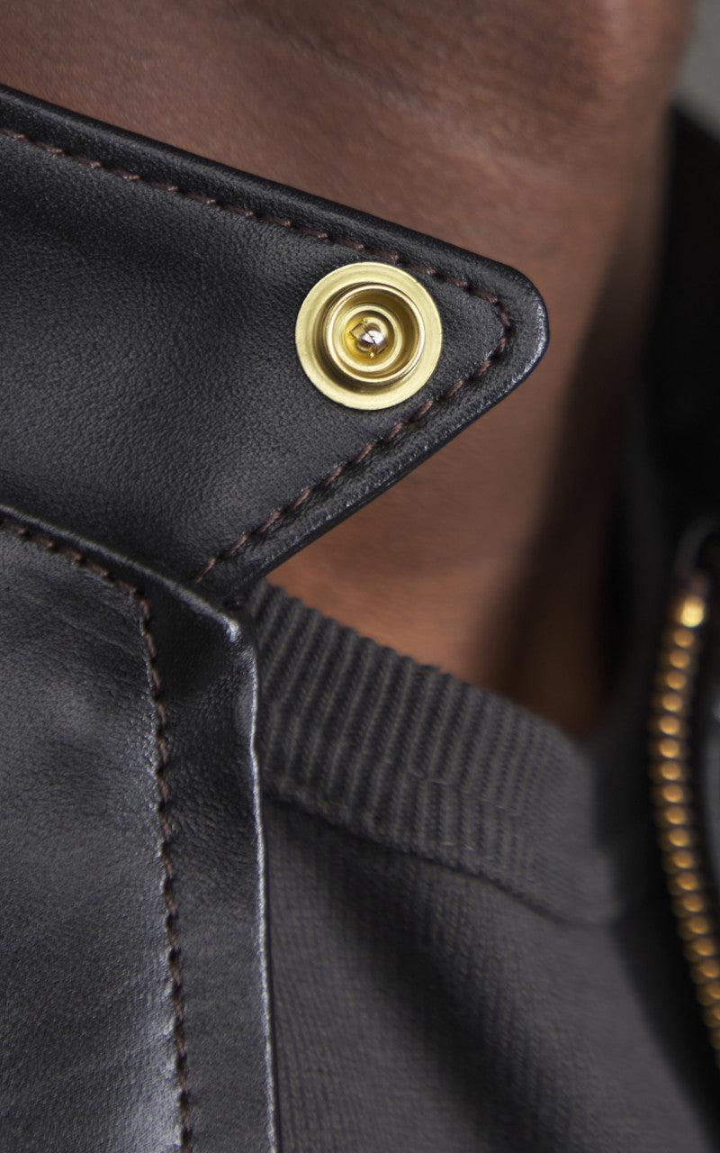 Y'2 Leather PR-64 Vintage Horsehide Single Riders Leather Jacket Black