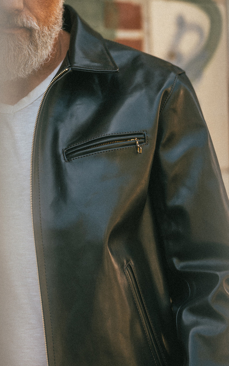 Y'2 Leather PR-65 Vintage Horsehide Light Single Riders Leather Jacket Black