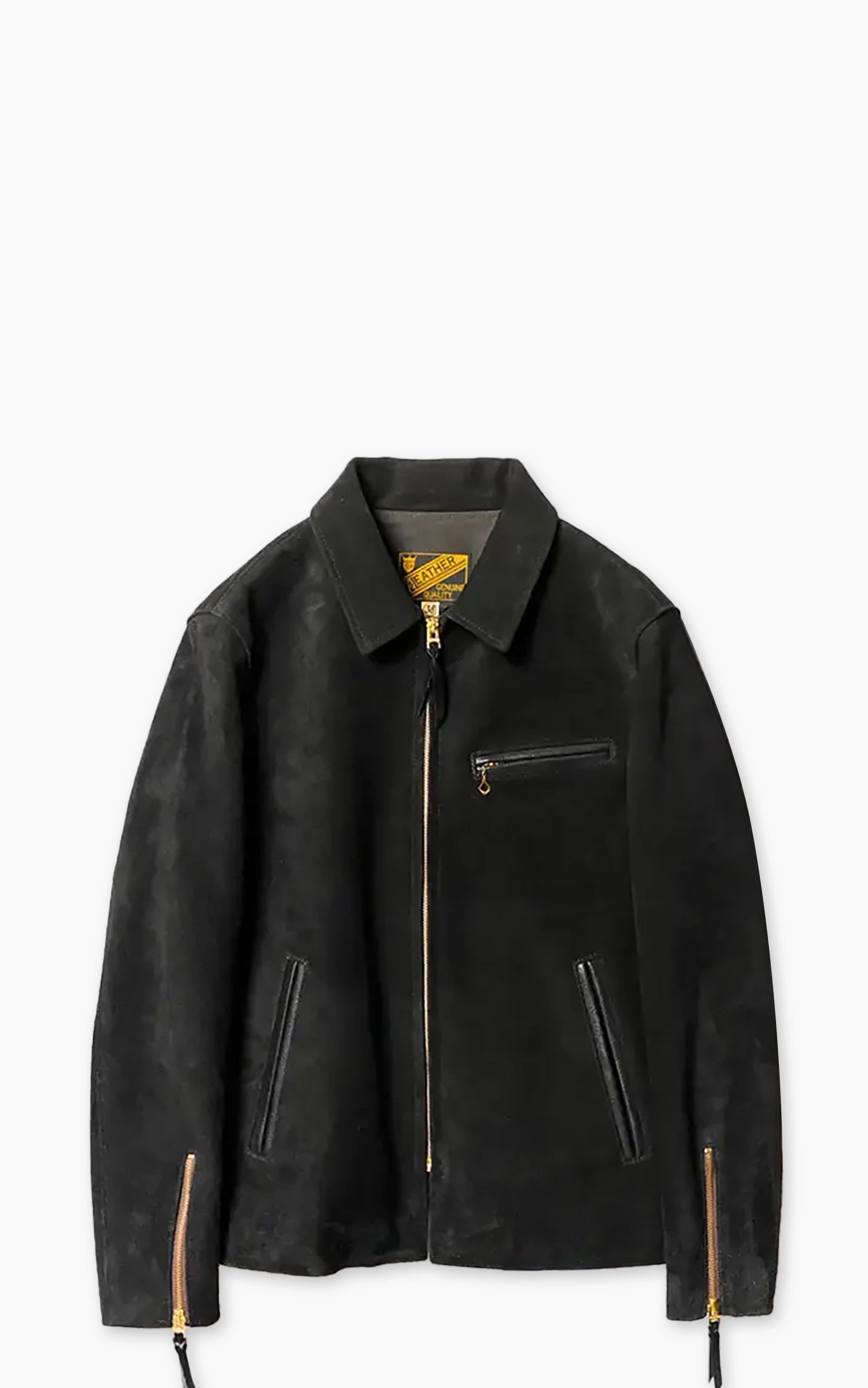 Y'2 Leather TR-65 Steer Roughout Single Riders Jacket Black