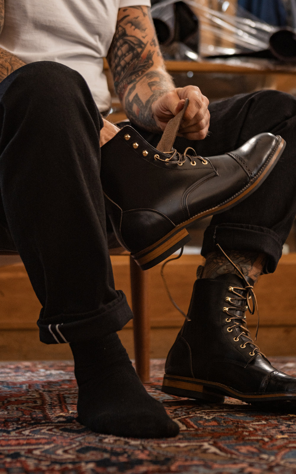 Unmarked DB Hunter Cap Toe Black CXL