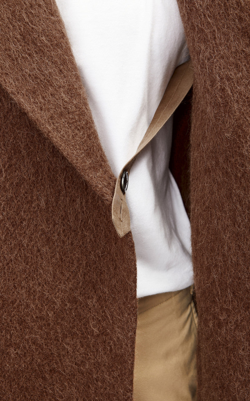 YLÈVE Wool Alpaca Reversible Coat Tobacco