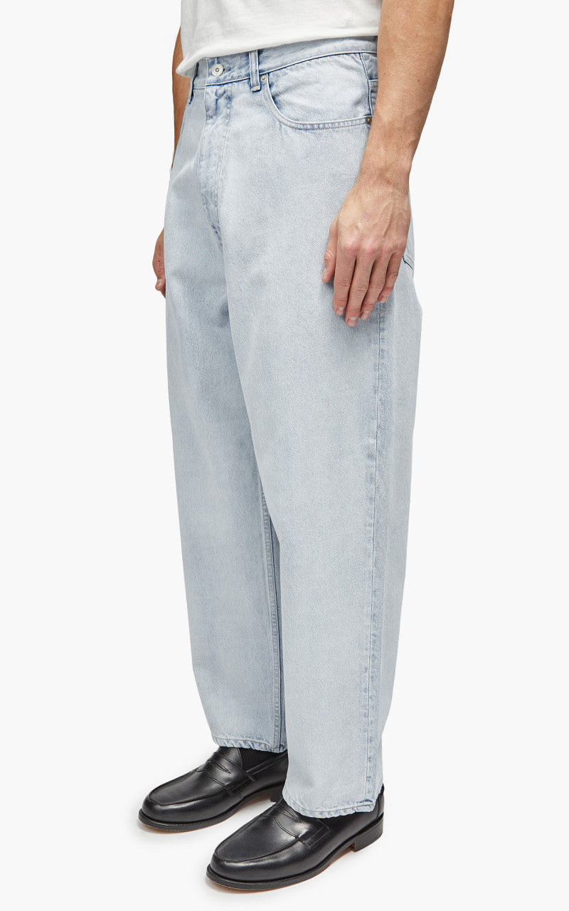 YLÈVE 13.5oz Denim Baggy Trousers Fade Ice Indigo