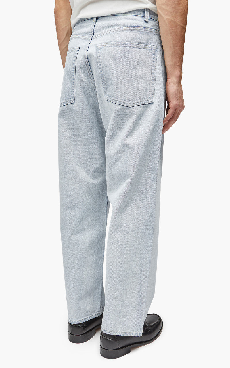 YLÈVE 13.5oz Denim Baggy Trousers Fade Ice Indigo