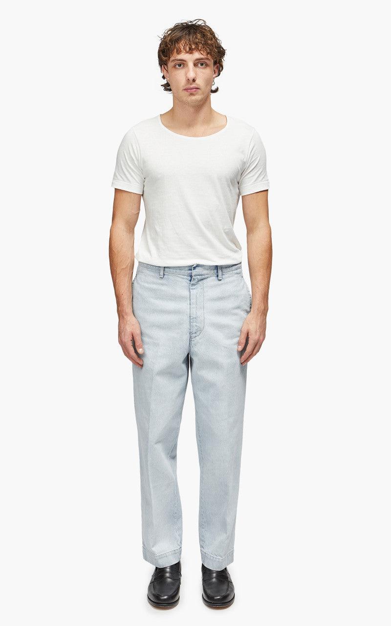 YLÈVE 13.5oz Denim Trousers Fade Ice Indigo