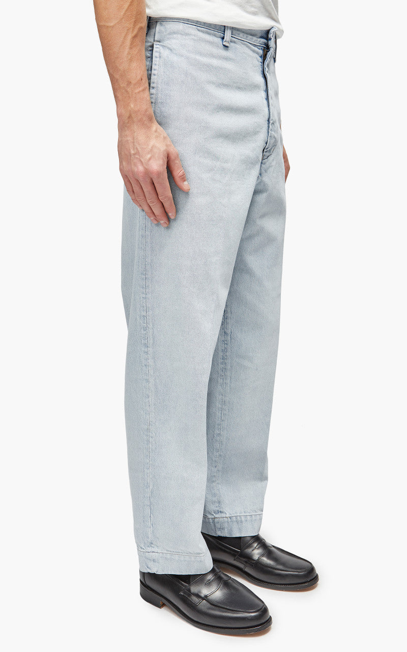 YLÈVE 13.5oz Denim Trousers Fade Ice Indigo