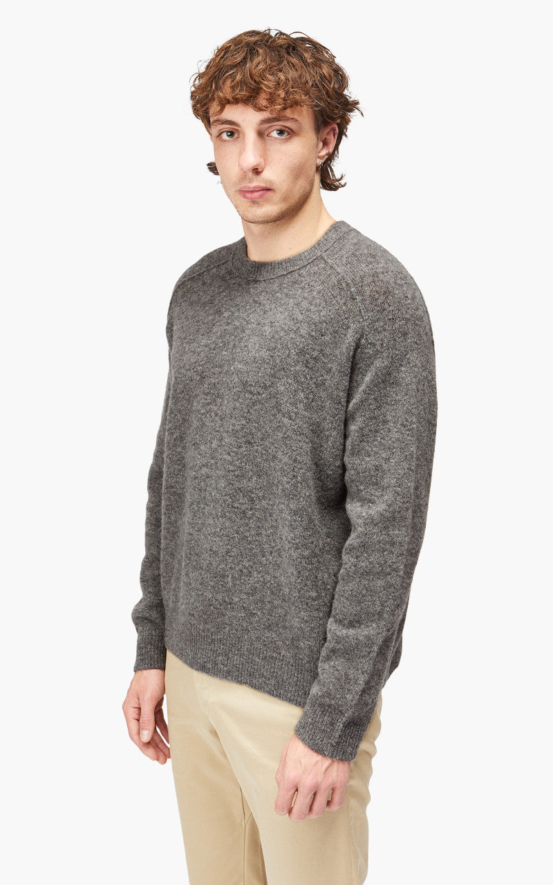YLÈVE Wool Boucle Knit Pullover Grey