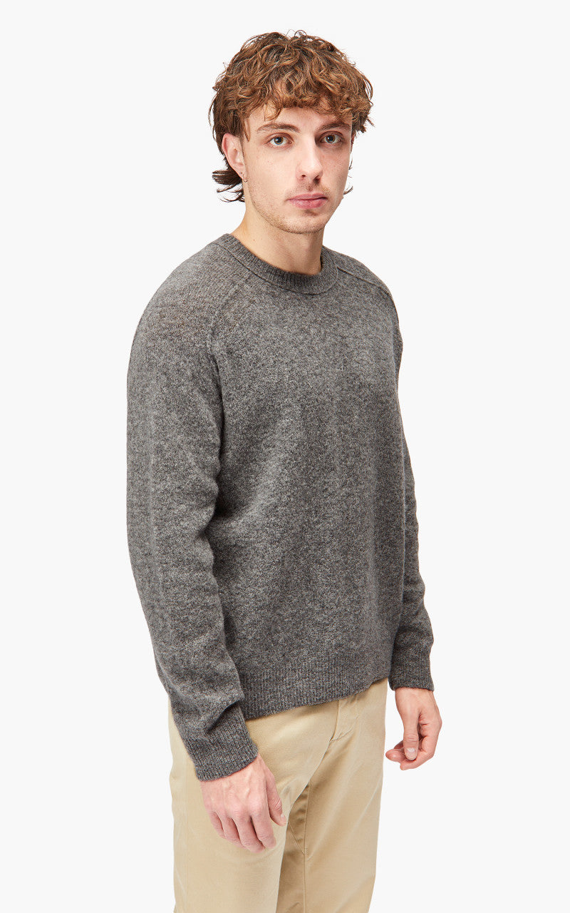 YLÈVE Wool Boucle Knit Pullover Grey