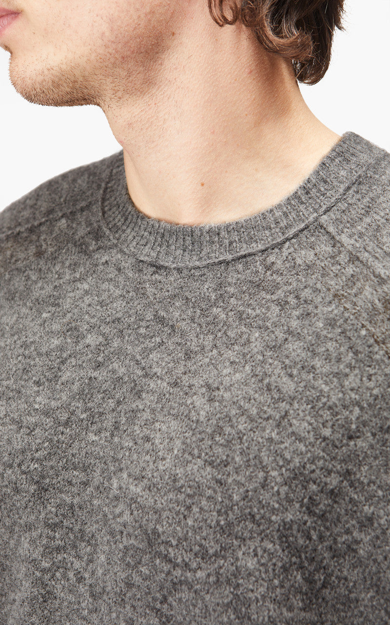 YLÈVE Wool Boucle Knit Pullover Grey