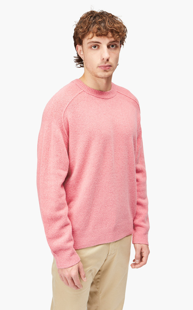 YLÈVE Wool Boucle Knit Pullover Pink
